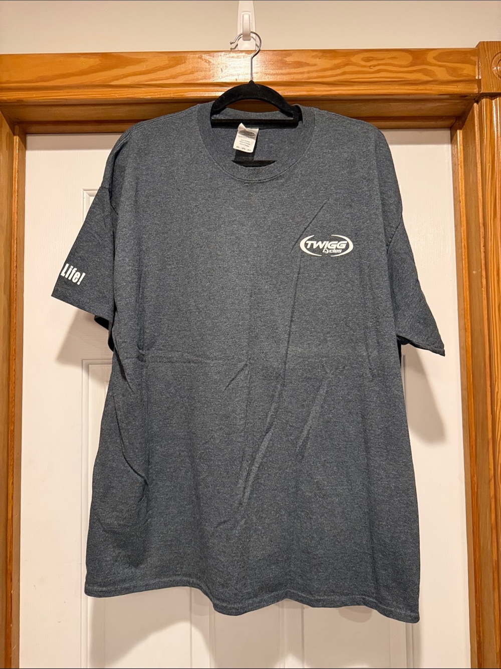 Gildan Heather Charcoal Short Sleeve Crew Tee with White Logo